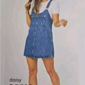 RE Generation by Celebrity Pink Daisy Dress Denim Size Medium MJean blue Denim